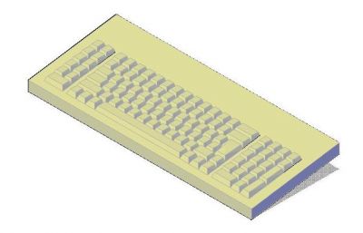 Blocco 3D DWG della tastiera del computer