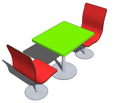 Restauration rapide Tables de restaurant modèle 1 sketchup