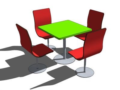 Fast food Restaurant tables 2 sketchup block 
