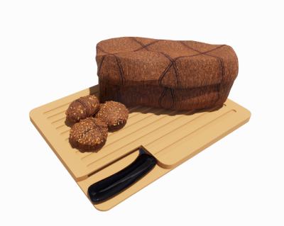 Bread in chop block and knife revit family