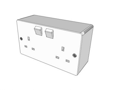 Surface Mounted Double Socket sketchup model 