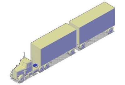 Articulated Lorry inc Trailer modello 3D dwg