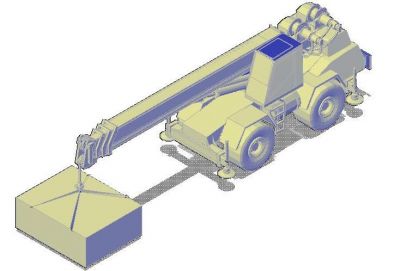 Blocco CAD 3D di gru per camion