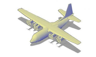 Hercules Flugzeug 3D dwg