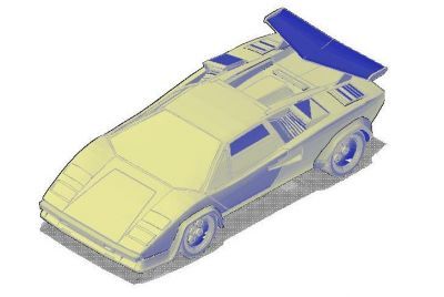 Lamborghini Countach 3D CAD DWG