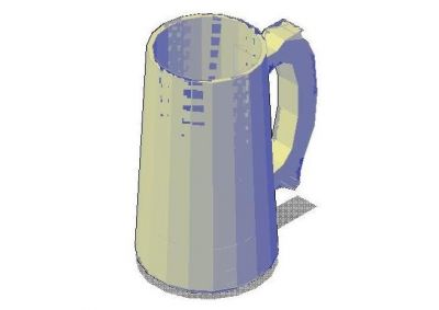 Taza de cerveza Plano 3D