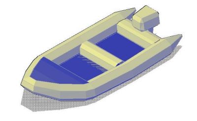 Bote motorizado Plano 3D