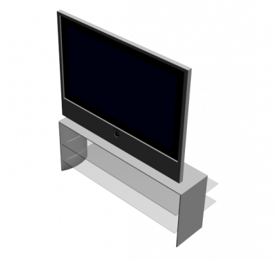 Телевизор с плоским экраном на стенде 3ds Max модели