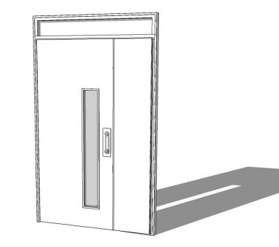 Внешние алюминиевые двери и модель половина SketchUp