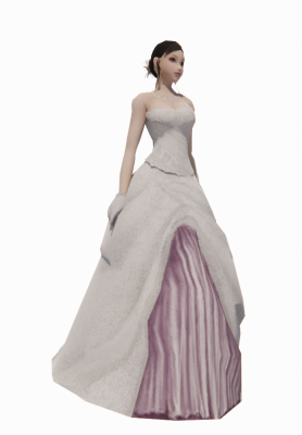 White dress and violet fabric revit family
