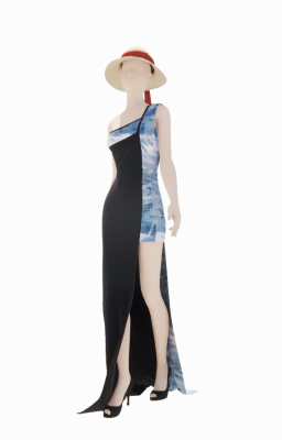 Mannequin with dress and hat revit family 