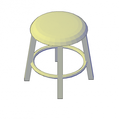 Round stool 3D DWG model