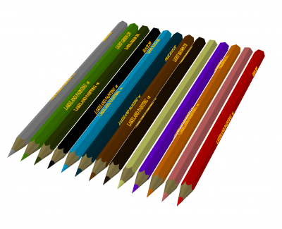 Lápices de colores 3D DWG