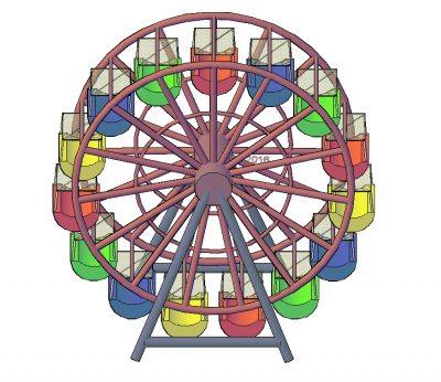 Колесо обозрения 3D CAD блок