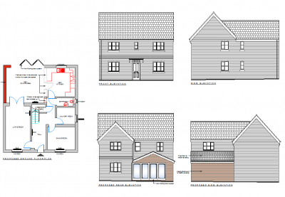 House with new extension dwg 