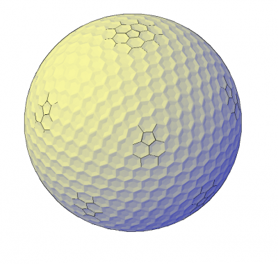 Pelota de golf modelo 3D DWG