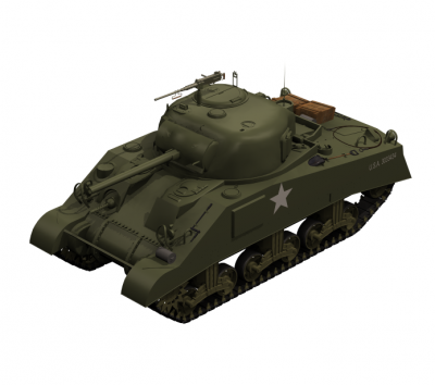 Sherman tank 3ds max model 