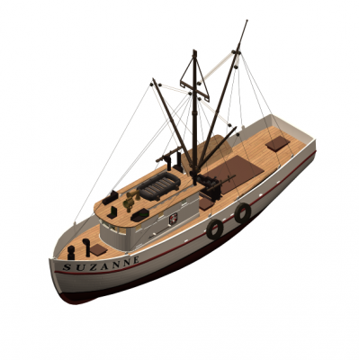 Barco del camarón 3ds max modelo