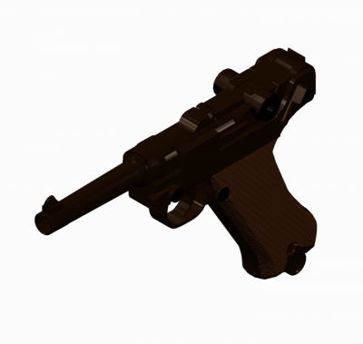 pistola Luger P38 mano 3ds max modelo