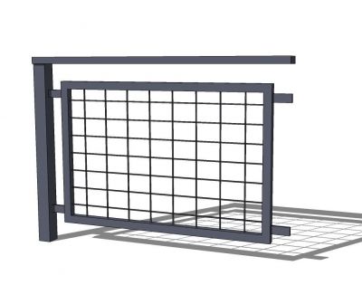 Steel Grid Railing framed sketchup component 