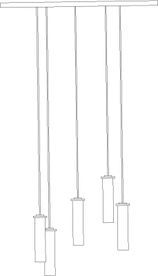 1035mm Length Pendant Chandelier Front Elevation dwg Drawing