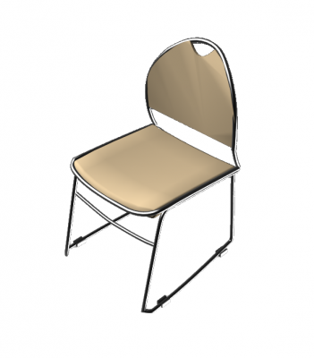 Steel frame chair 3ds model