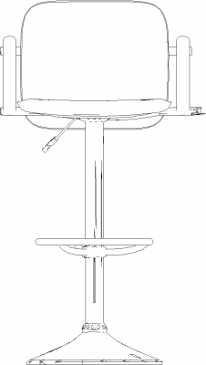 1042mm Height Cantilever Chair Front Elevation dwg Drawing