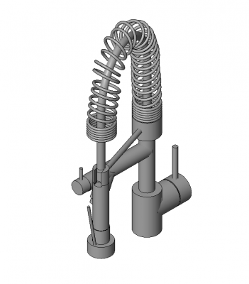 Kitchen tap with pull out spray Revit model