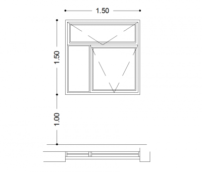 Window plan and elevation 