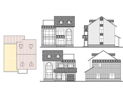 Three storey house design 
