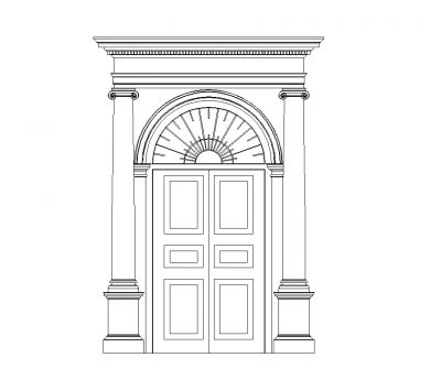 Entrance doors with pillars