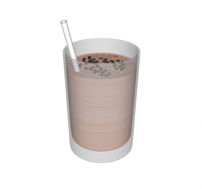 Milkshake al cioccolato modello Sketchup