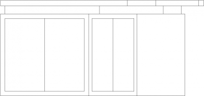 1088mm Height Information Counter with Drawers Front Elevation dwg Drawing