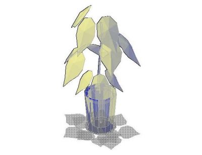 Potted Plant 01 3d dwg 