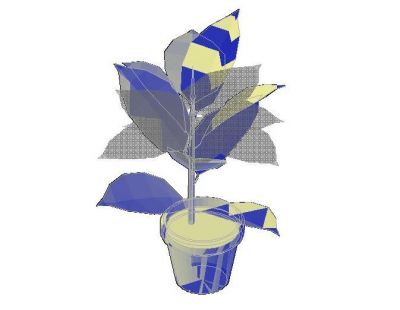 鉢植え02 3D CAD dwg