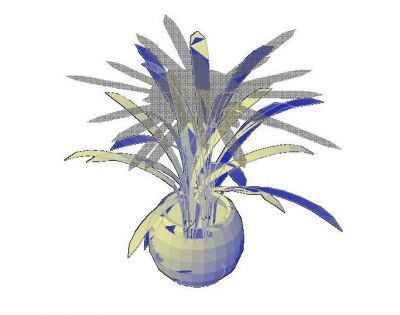 Planta Potted 03 Desenho 3D CAD