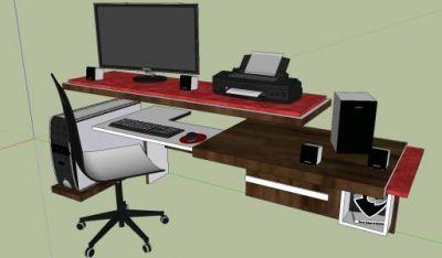 办公室工作站和设备 -  Sketch Up
