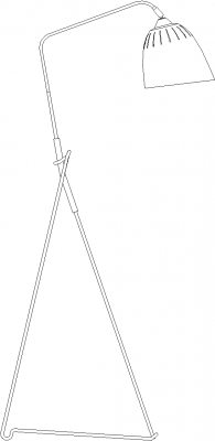 1152mm Tall Floor Lamp Front Elevation dwg Drawing