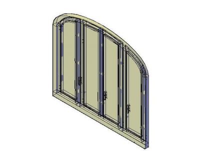 Arched Window Unit 3D dwg