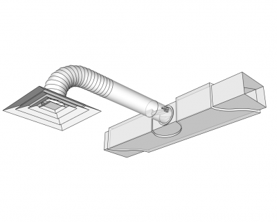 Modello di sketch del dettaglio di connessione del diffusore