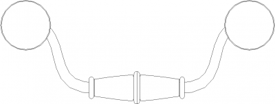 118mm Length Drawer Handle Rear Elevation dwg Drawing