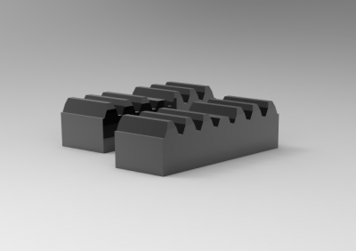 Autodesk Inventor 3D CAD Model of helical tooth rack for Companion, Modul-10       ,   L1-233.3 ,  L2-28.02
