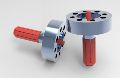  Solid-works 3D CAD Model of Clamping chucks, Socket size=23,10-24,30	Aa=70	Lges=84.65