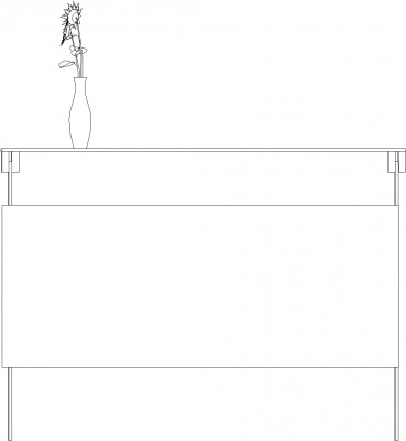 1200mm Height Parlor Front Desk Front Elevation dwg Drawing