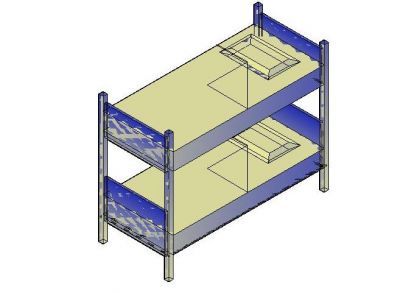 Двухъярусные кровати 3D CAD блок
