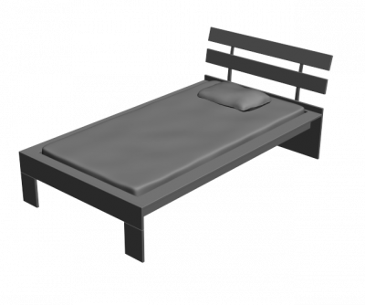 Односпальная кровать 3ds Max модель