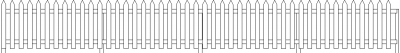 1222mm Height Horizontal Wood Fence Front Elevation dwg Drawing