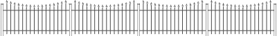1228mm Height Horizontal Grilled Fence with Triangular Metal on Top Front Elevation dwg Drawing