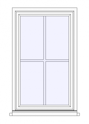 Glass Window - 2 Panels Revit Family 2