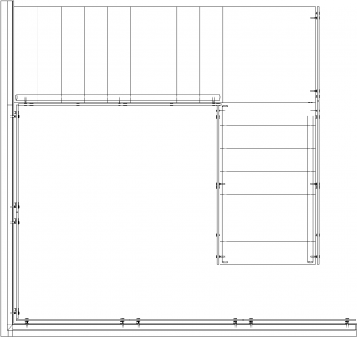 1264mm Length I-Beam Stairs with Glass Handrails Plan dwg Drawing